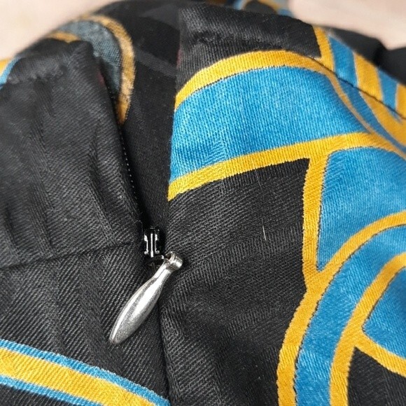 COOL HUNTING PEOPLE BOHO SCOOP NECK RUFFLE BLACK/BLUE HALTER NWOT - Picture 8 of 8